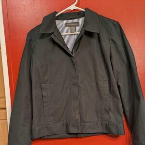 Banana Republic Windbreaker Women S Black FullyLined Full Front Zip w/ 2 Pockets